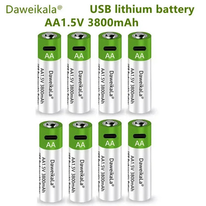 New 1.5V AAA grade lithium-ion battery with 3000mAh capacit USB rechargeable battery suitable forRomote Control LED toy keyboard