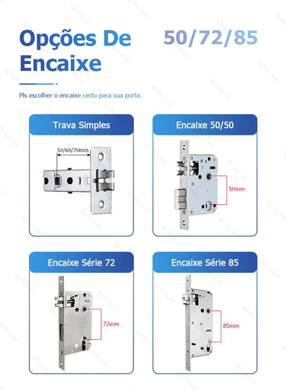 YRHAND Do Brasil Tuya wifi App Unlock fechadura digital Waterpoof eletronica Fingerprint  IC card Smart Door Lock for Home
