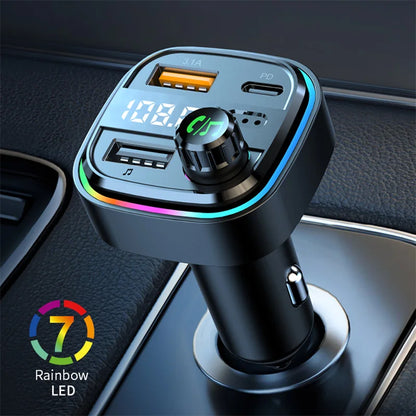 Newest C26 Bluetooth 5.0 FM Transmitter Handsfree Car Radio Modulator MP3 Player USB Super Quick Charge Adapter Car Accessories