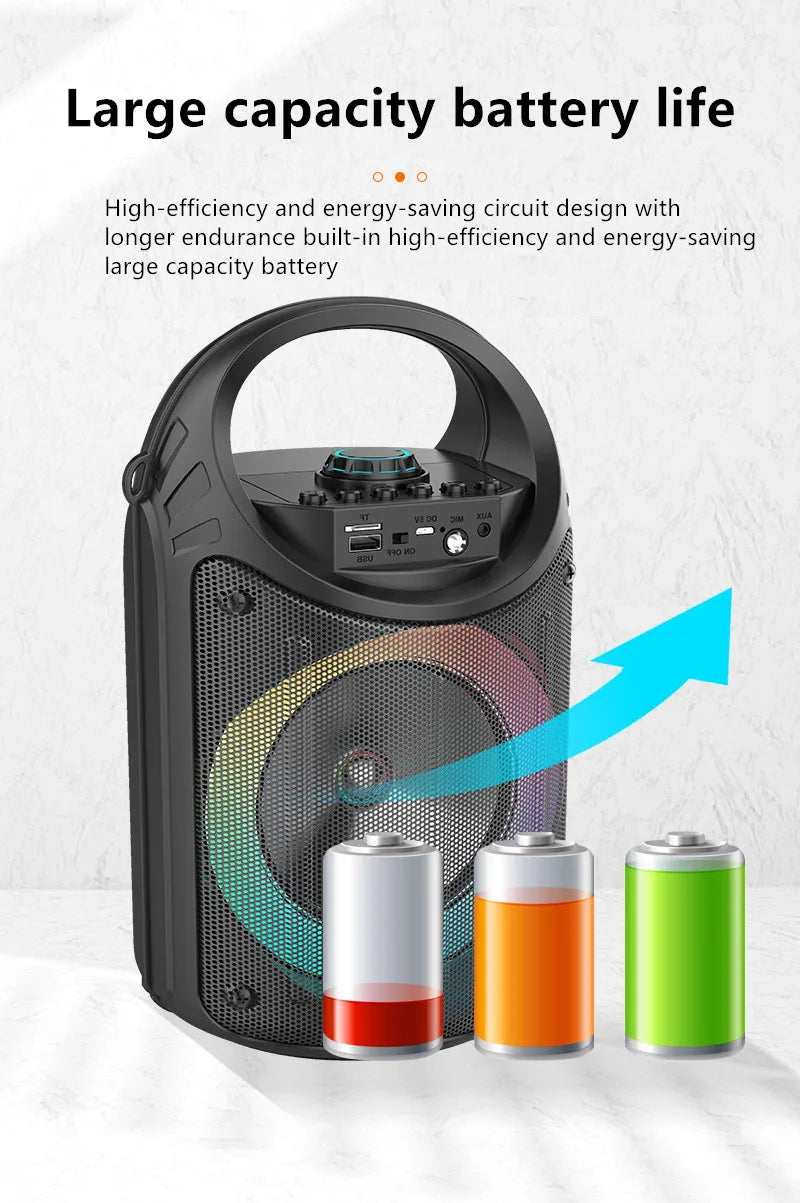 30W Wireless Column Big Power Stereo Portable Bluetooth Speaker Subwoofer Bass Party Speakers with Microphone Family Karaoke USB