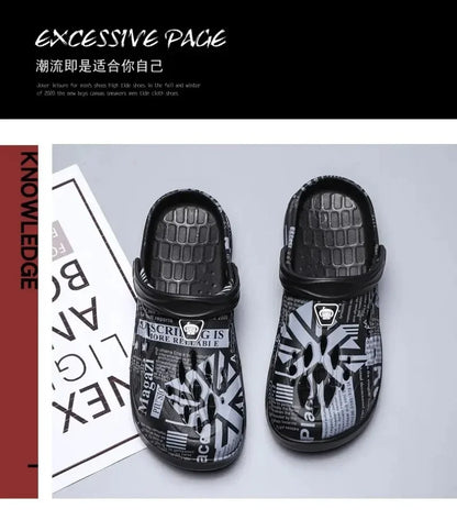 Plus Size 49 Men Non-slip Sandals Clogs Men and Women Home Beach Slippers Breathable Lightweight Men Outdoor House Slides