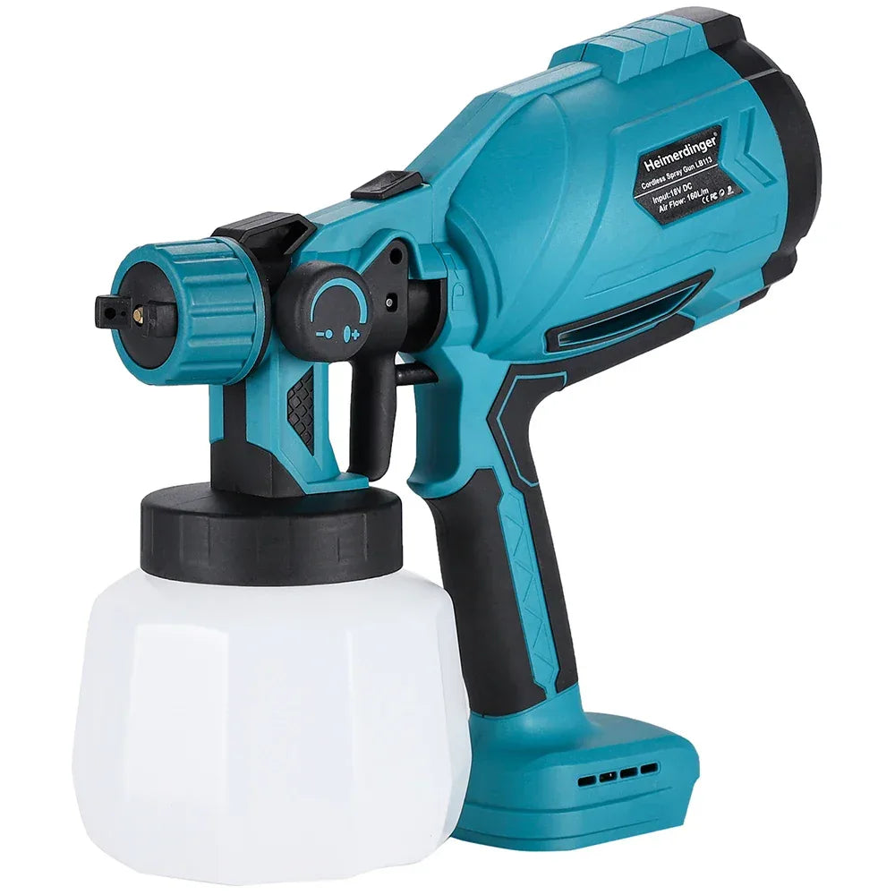 Heimerdinger Cordless Paint Sprayer for Makita 18V Battery,1000ML Container HVLP Spray Paint Gun with Brushless Motor