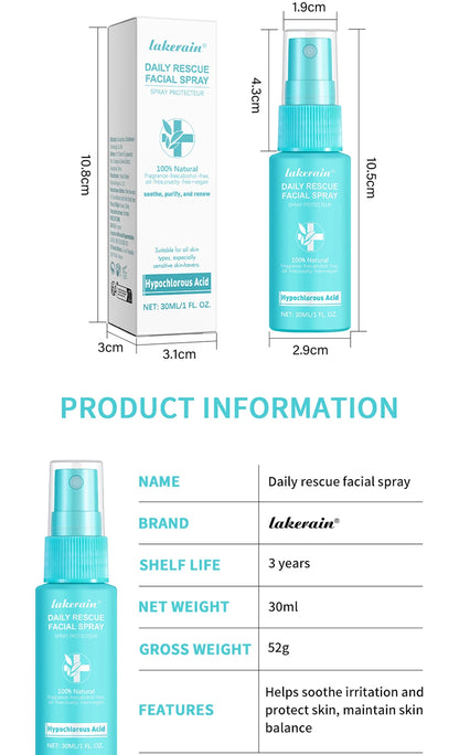 Hypochlorous Acid Spray Toner for Face Helps Reduce Redness Breakouts Soothing pH Balancing Toner Skincare