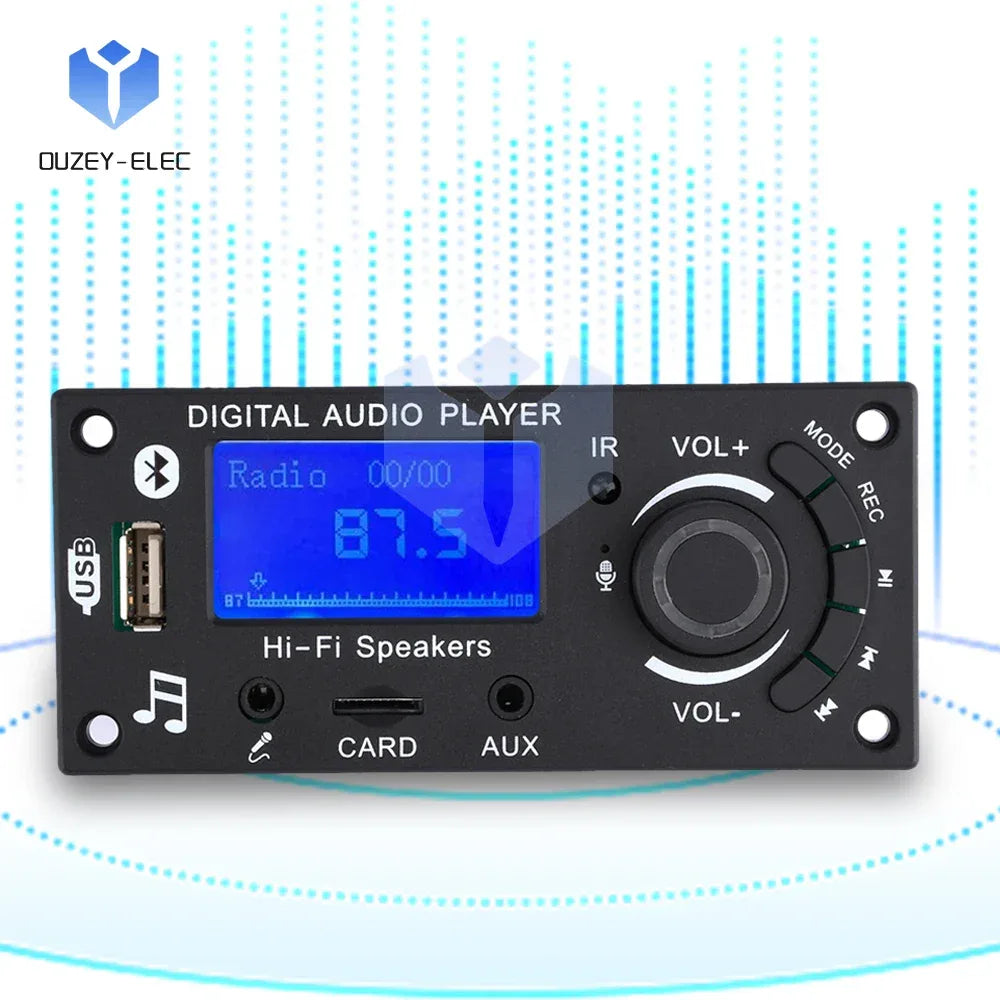 Wireless Audio Decoder Module mp3 Bluetooth 5.0 Car Audio Board FM APE FLAC WMA WAV Decoder with Remote Control TF Card USB Port