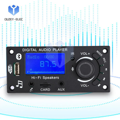 Wireless Audio Decoder Module mp3 Bluetooth 5.0 Car Audio Board FM APE FLAC WMA WAV Decoder with Remote Control TF Card USB Port