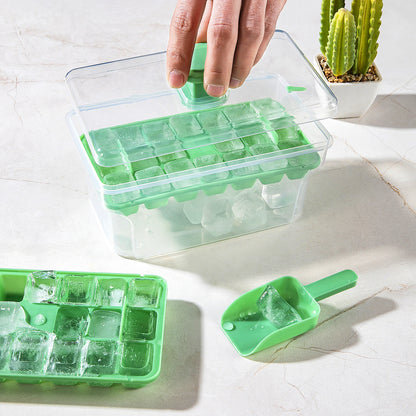 Ice Trays for Freezer with Lid & Bin, Ice Cube Tray Making 68 pcs Ice Cubes, Easy Press to Release Ice