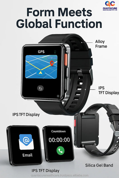2025 QC AX11 S998 Android 11 Male Smartwatch 4G SIM 2.64\" Display Dual Camera Removable Shell 3+32GB Type-C Activity Tracker
