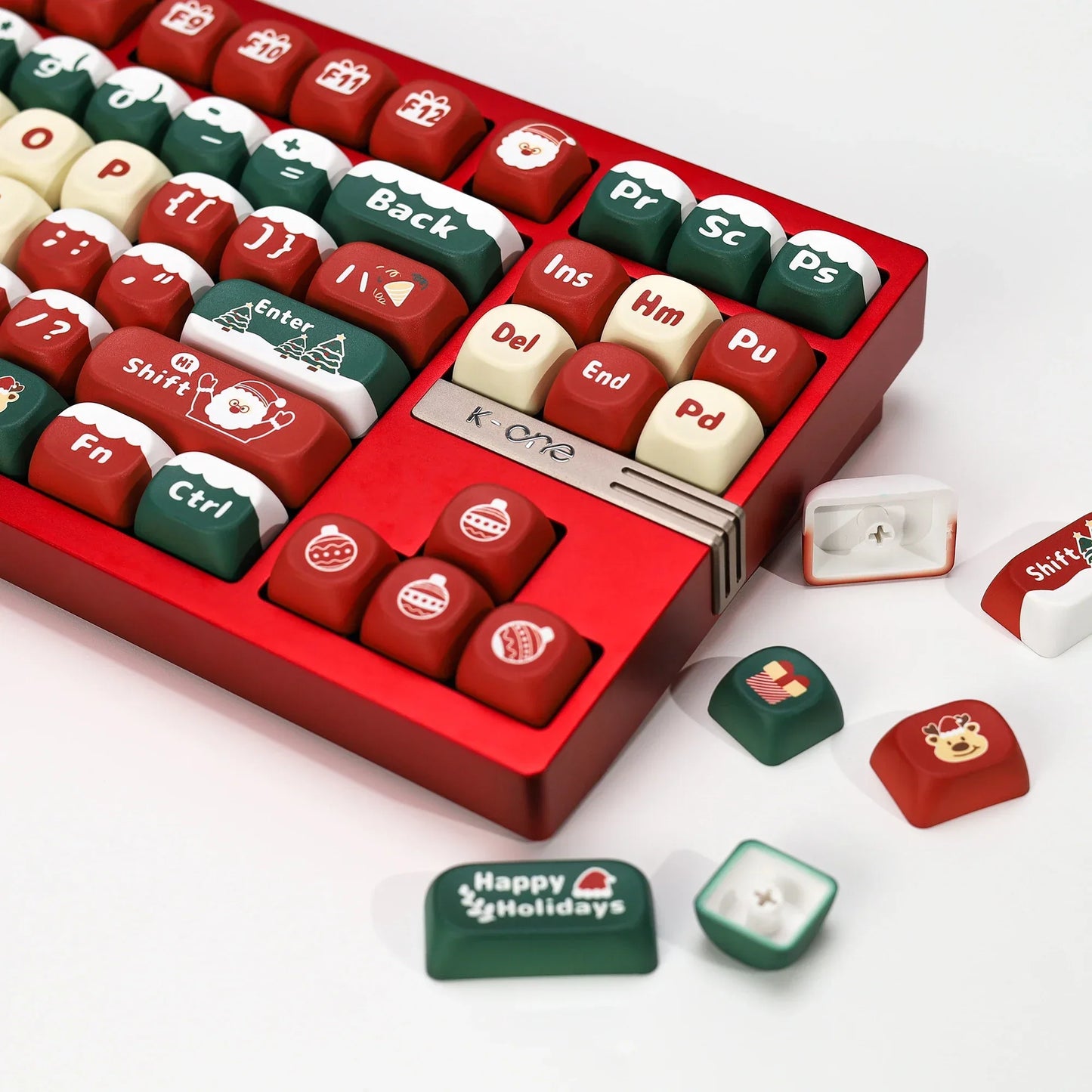 KBDiy Christmas Carnival Keycap Gift KOA Profile Sublimation PBT ISO Keycaps For 60 Wooting Magnetic Mechanical Keyboard Gaming