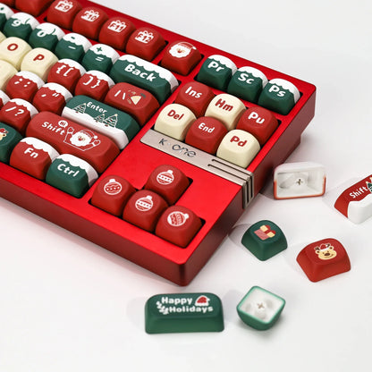 KBDiy Christmas Carnival Keycap Gift KOA Profile Sublimation PBT ISO Keycaps For 60 Wooting Magnetic Mechanical Keyboard Gaming