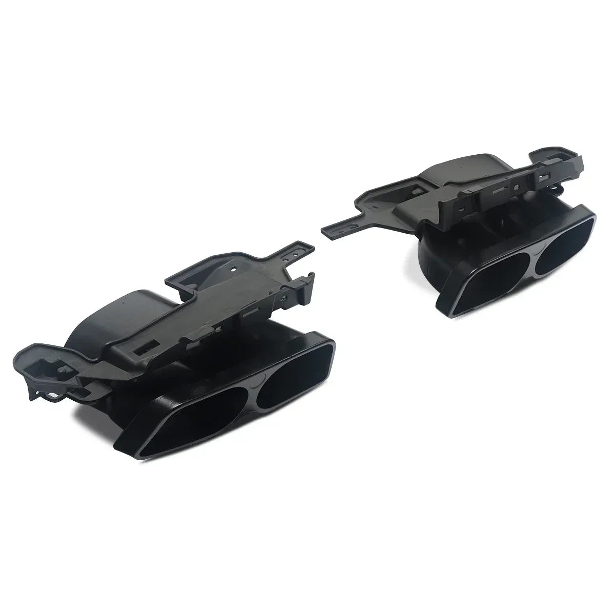 FOR MERCEDES S CLASS W222 B STYLE AMG REAR DIFFUSER TAILPIPE GLOSS BLACK 13-17
