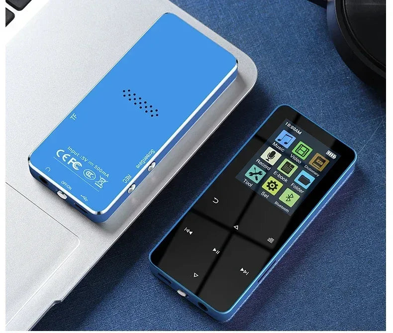 2.0 Inch Metal Touch MP3 MP4 Music Player Bluetooth 5.0 Supports Card, with FM Alarm Clock Pedometer e-Book Built-in Speaker
