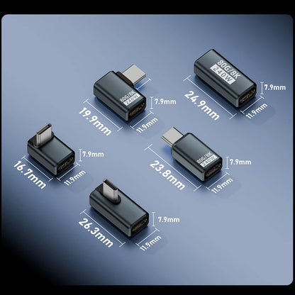 PD240W 80Gbps USB C Adapter Type C Female to Male Adapter Extender 8K@60Hz Fast Charging Converter for iPhone Xiaomi Macbook