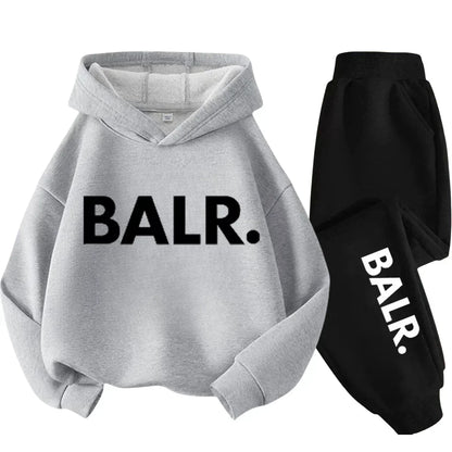 Autumn Warm New York Letter Cool Graphic Print Children Long Sleeve Hoodie +pant Suit 2pcs Set Sweatshirt Boy Girl Kid Sportwear