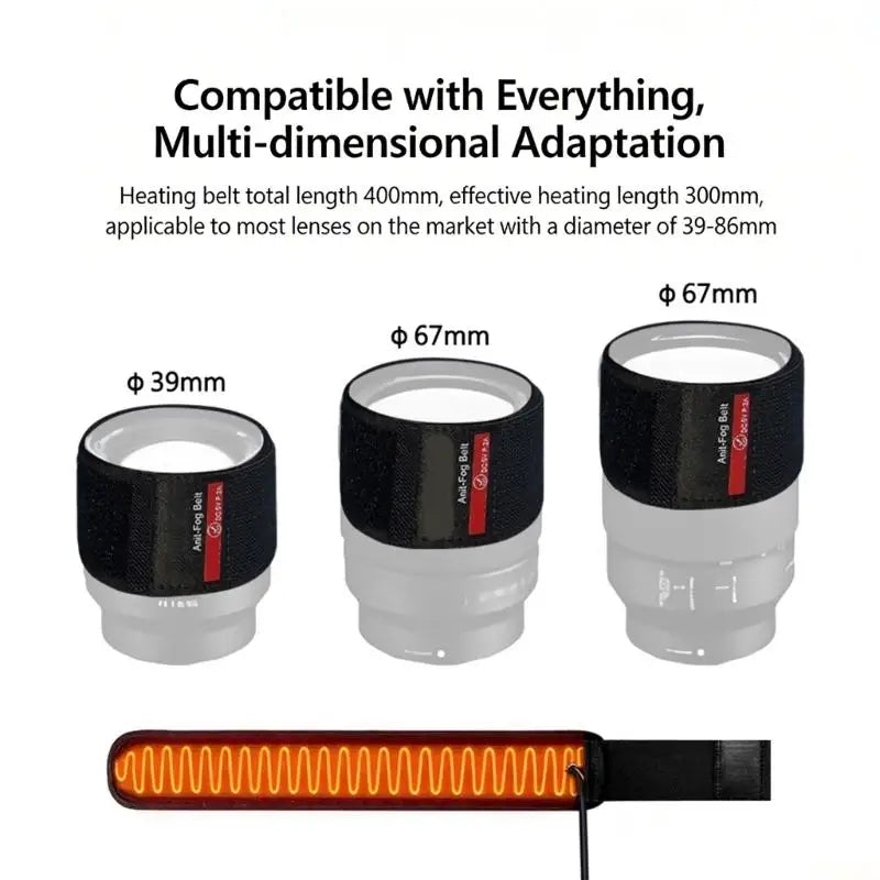 B03F Intelligent Constant Temperature Anti Fog Band for Camera Lens 300mm Length Prevents Lens Condensation Effectively