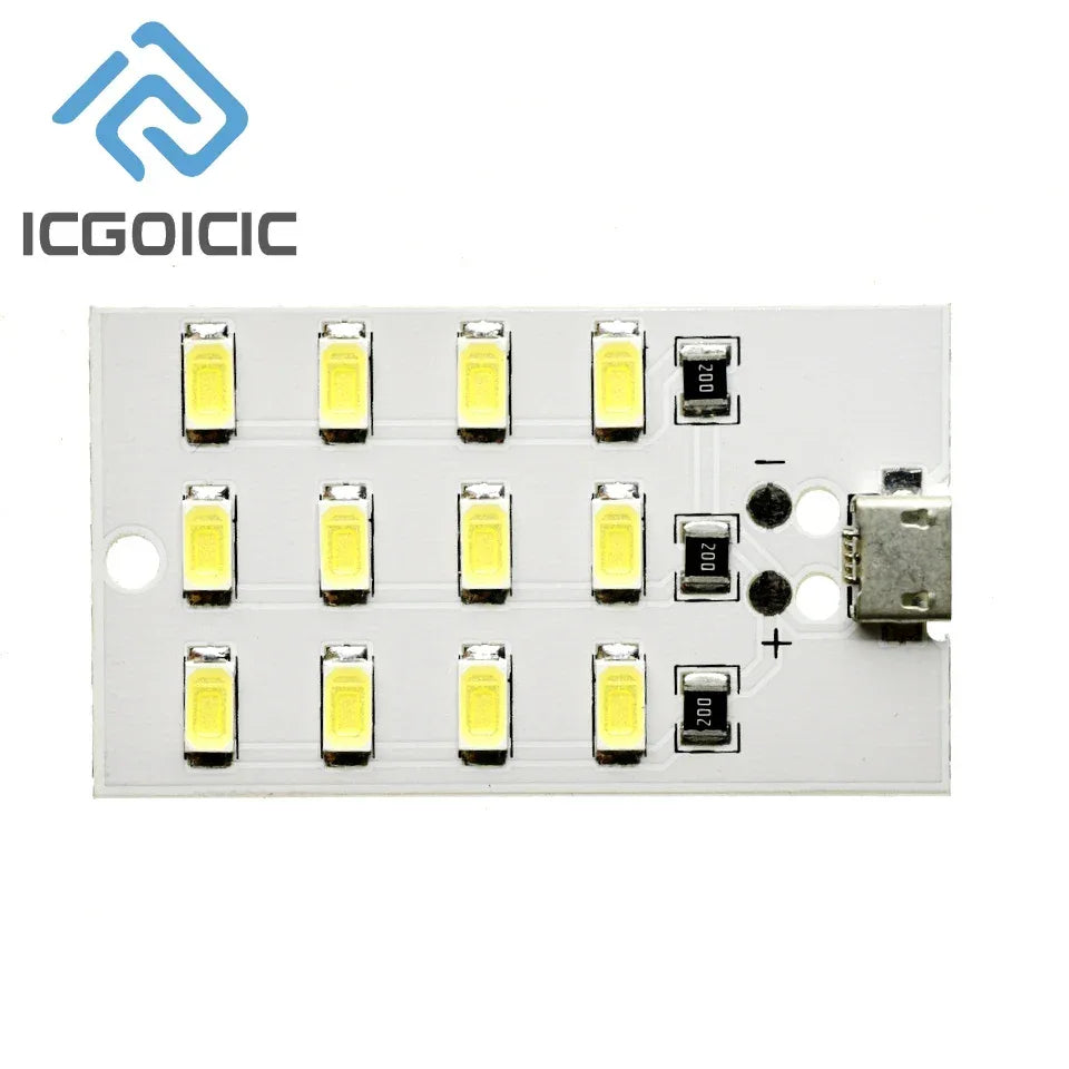 5730 SMD LED Light Panel 5V 450mA Micro USB Powered for Emergency Night Lamp Mobile Charger