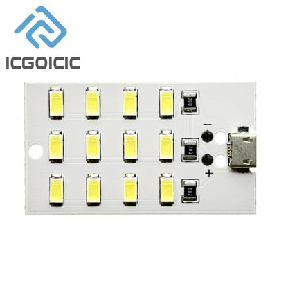 5730 SMD LED Light Panel 5V 450mA Micro USB Powered for Emergency Night Lamp Mobile Charger