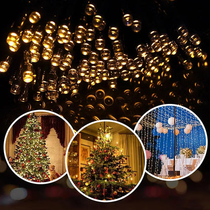 50-200 LED Outdoor Solar String Fairy Light Festoon Waterproof Street Garland Solar Power Lamp Christmas Party for Garden Decor