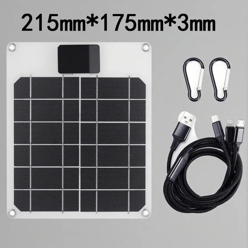 Solar Panel 20W-100W USB Type-C Waterproof Outdoor Hiking Camping Portable Battery Mobile Phone Charging Bank Charging Panel 5V