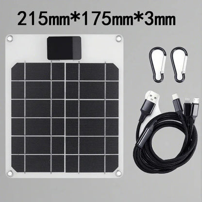 Solar Panel 20W-100W USB Type-C Waterproof Outdoor Hiking Camping Portable Battery Mobile Phone Charging Bank Charging Panel 5V