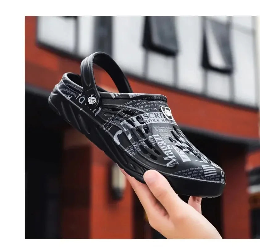 Plus Size 49 Men Non-slip Sandals Clogs Men and Women Home Beach Slippers Breathable Lightweight Men Outdoor House Slides