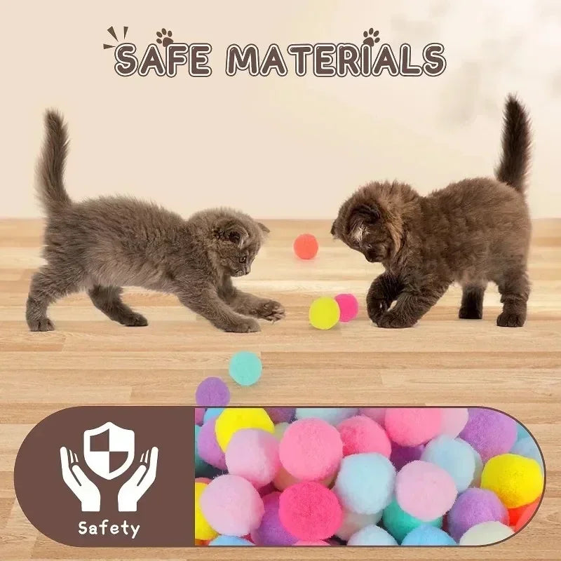 Cat Toys Automatic Ball Launcher Training Toy For Pet Kitten Creative Mini Shooting Gun Games Stretch Plush Toys Pet Supplies