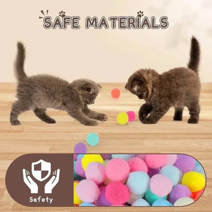 Cat Toys Automatic Ball Launcher Training Toy For Pet Kitten Creative Mini Shooting Gun Games Stretch Plush Toys Pet Supplies