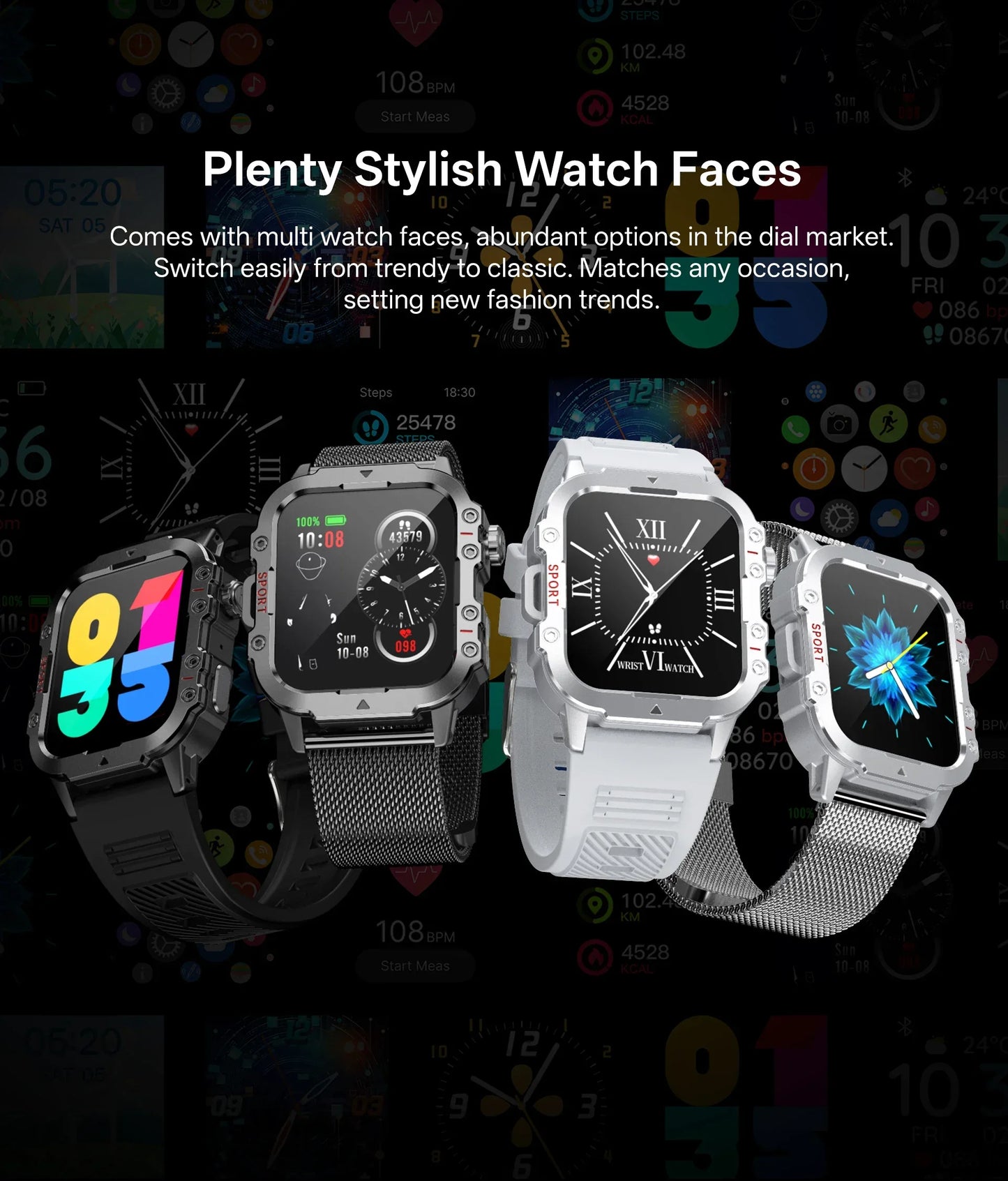 2025 New for Xiaomi Military Smart Watch Men IP67 3ATM Outdoor Sports Fitness Tracker Health Monitor 1.44Inch BT Call Smartwatch