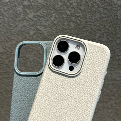 Luxury Business Lichee Pattern Leather Texture TPU Case For iPhone 16 15 14 13 12 11 Pro Max 16 Plus Shockproof Matte Soft Cover
