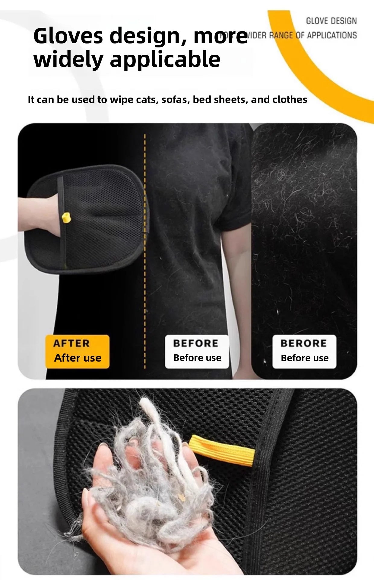 New Pet Grooming Gloves Static Dedusting Brush Pet Hair Remover Brush Removing Dog Cat Hair From Sofa Carpet Clothes