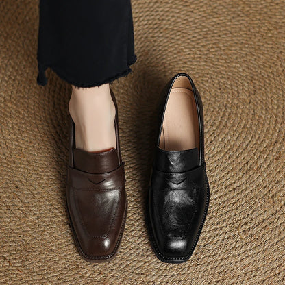 2026 New Spring Genuine Leather Women Shoes Round Toe Women Pumps Brogue Designs Shoes for Women High Heel Loafers Ladies Shoes
