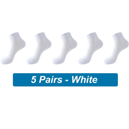 5Pairs Men Mesh Socks Organic Cotton Breathable Black White Business Sock Casual Athletic Spring Summer for Male Size EUR38-45