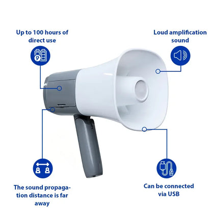 Megaphone Speaker Foldable Handle Portable Bullhorn For Selling Promotions Safe Drills Cheerleading Fans Coaches Outdoor Sports