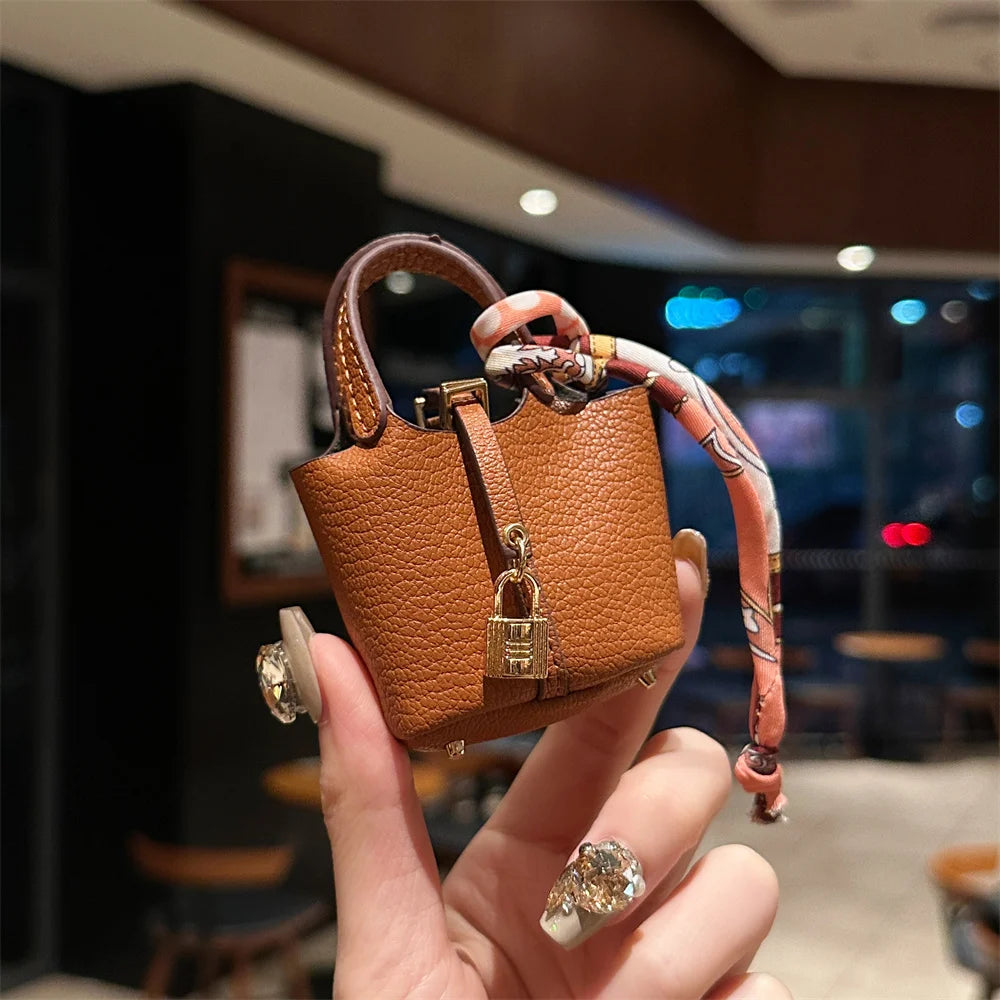 2024 New style Mini House Small Bag Handheld Portable Hand Rope Bluetooth Earphone Bag Zero Wallet Multi functional Small Bag