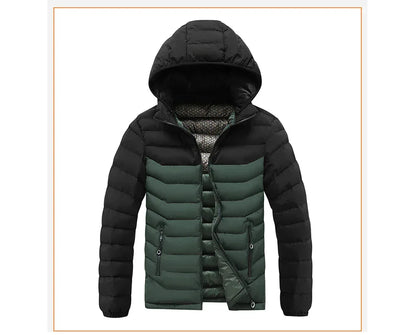Winter Men's Bomber Padded Jacket Casual Men Cotton Thicken Warm Hooded Parkas Coats Male Thermal Windbreaker Jackets Clothing