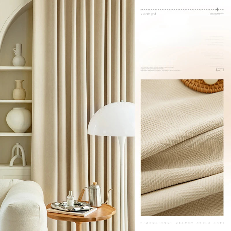 Modern Simple Blackout Curtain Luxury Living Room Drape Room Balcony Floor-to-ceiling Windows Curtains Bedroom Soundproof Drapes