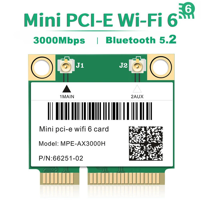 Wifi 6 3000Mbps Bluetooth 5.2 Mini PCI-E Card For AX200 AX200HMW Wireless Adapter MPE-AX3000H For Laptop Win 10 11