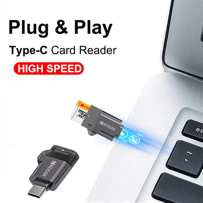 Kodak Type-C Micro SD Card Reader TF Memory Card High-speed Transmission Adapter