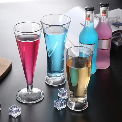 Acrylic Cocktail Cup Unbreakable Wine Glass Home Wedding Party Bar Goblet Red Juice Wine Drinking Glasses Bar Tools