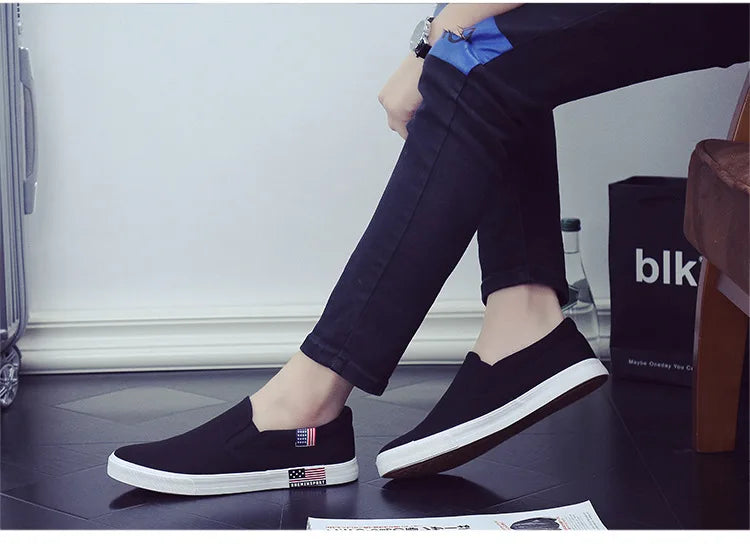 Men Casual Shoes Canvas Luxury 2025 Mens Loafers Breathable Slip on FlatsMale Vulcanized Shoes White Driving Shoes Plus Size 47