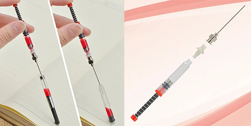 1/ 3 Pcs Fountain Pen Ink Syringe Filler Needle Tip Spring Converter Office Supplies Office School Stationery