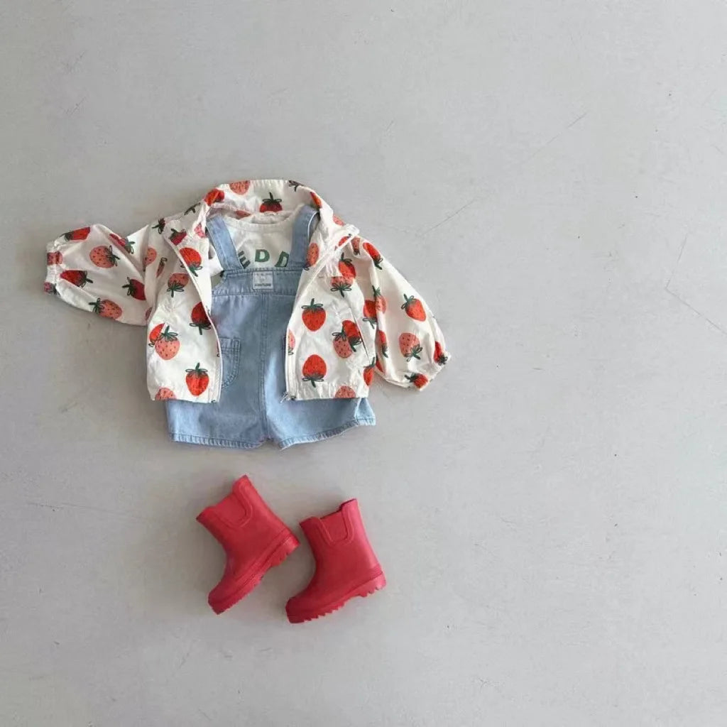 2025 Summer New Baby Denim Strap Shorts Infant Jumpsuit Toddler Boy Girl Fashion Casual Overalls Baby Loose Versatile Clothes