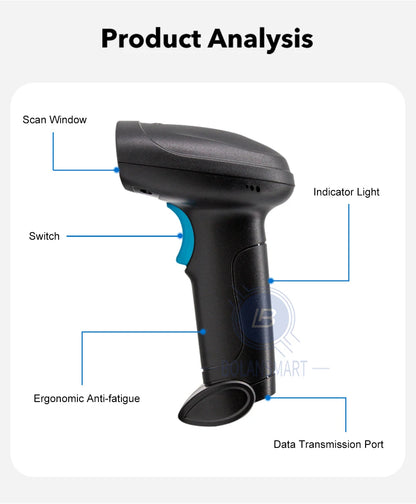 1D 2D Barcode Scanner Wired Wireless Bluetooth Bar Code Reader Omni-directional Scanning For Supermarket Logistics Product