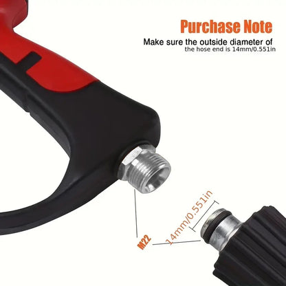 High Pressure Cleaning Water Gun M22-14 Copper Valve Core Car Washing Water Gun 1/4 Quick Connect 4000psi  With 5 Color Nozzles