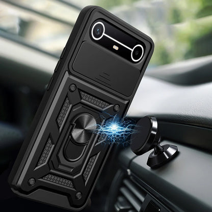 Slide Camera Cover for Tecno Spark Slim 4G Pova Slim 5G Case Ring Kickstand Holder Full Protective Shockproof Phone Capa Funda