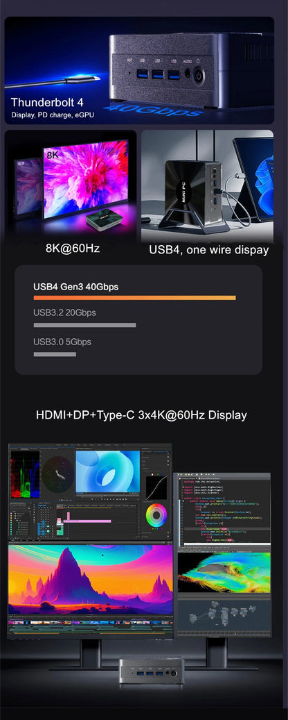 Topton Solid Nuc D17 Gaming Mini Computer Intel i7 1360P/1365U ES Thunderbolt 4 2*DDR5 2*2.5G LAN Firewall PC Windows 11 WiFi6E
