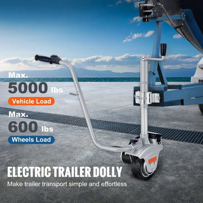SucceBuy 5000lbs Electric Trailer Dolly 12V Trailer Jockey Wheel with 22 ft/min Speed & Adjustable Height for Moving Caravan