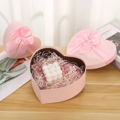 New Heart-shaped Gift Box Red Bowknot Present Boxes with Cover Gift Storage Container Valentine's Day