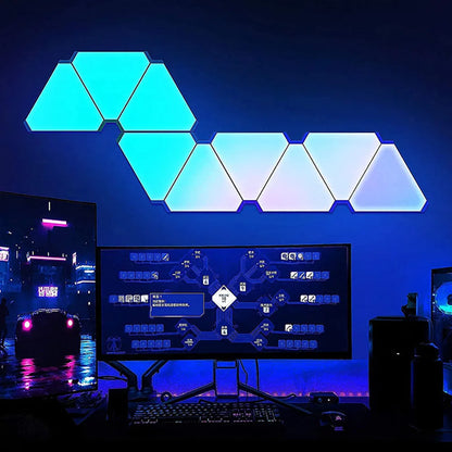 5V USB WIFI RGB LED Quantum Lamp Triangle LED Night Light DIY Game LED Wall Lamp For Home Bedroom Decoration Atmosphere Lamps
