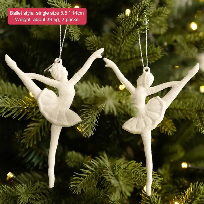 3Pcs Xmas Tree Pendants Snowflake Angel Deer Hanging Ornaments Christmas Decorations For Home Kids Toy New Year Party Decor