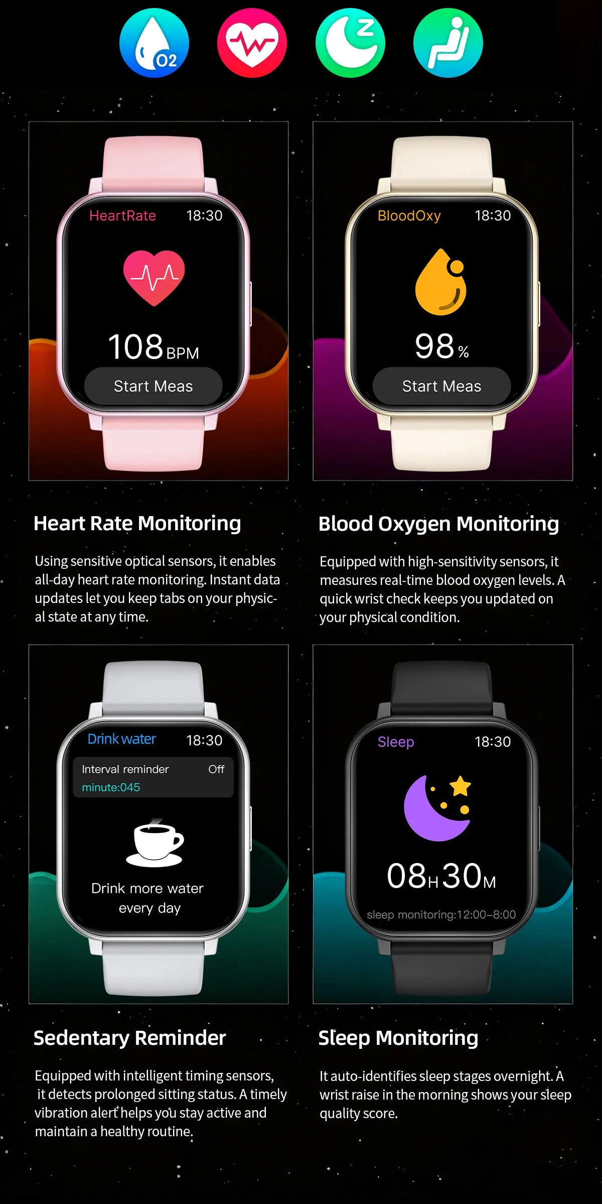LIGE 2026 New Health Monitor 1.83" HD Screen Fitness SmartWatch Call Reminder Bluetooth Call Waterproof Smart watch Men Women